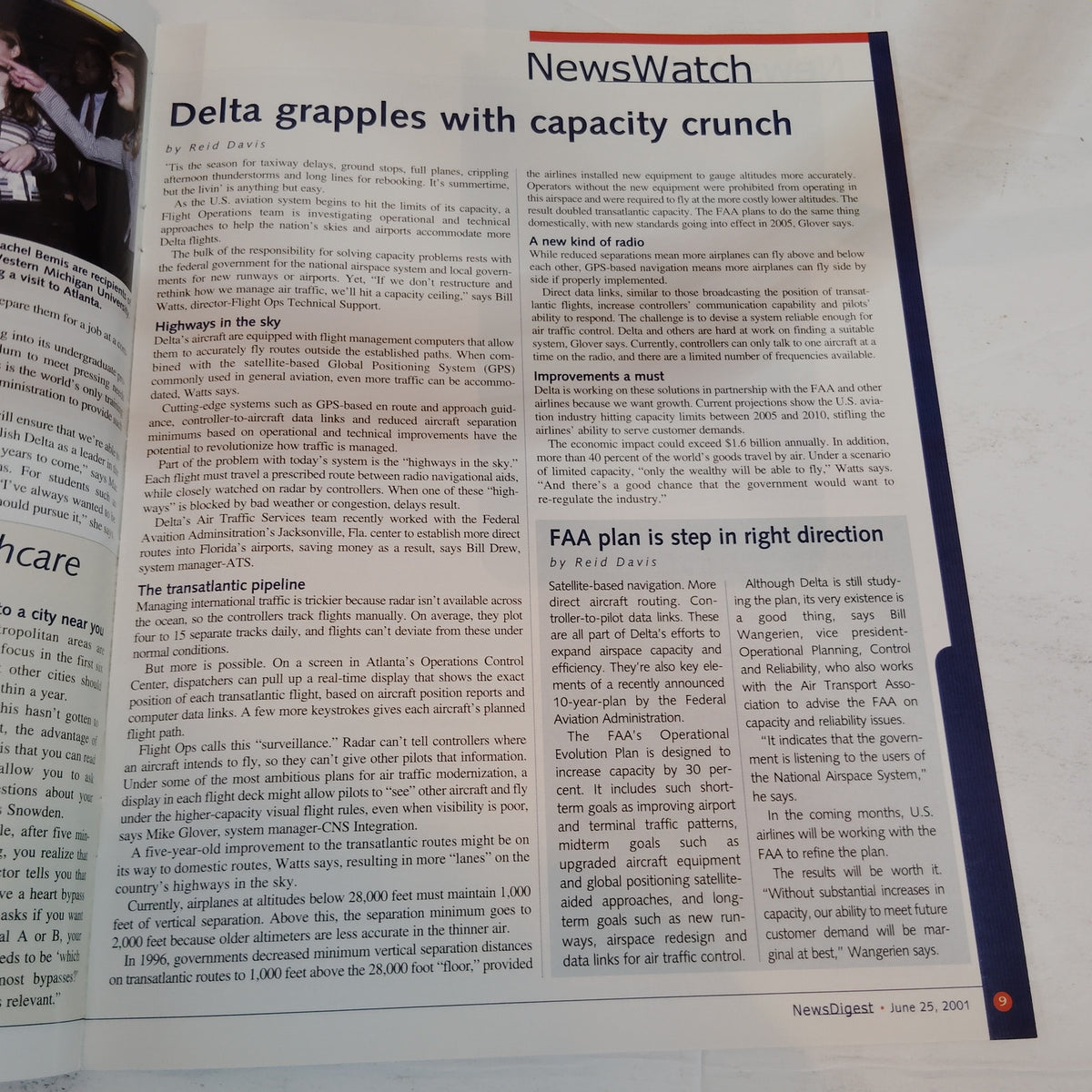 Delta News Digest - June 2001 ALPA Pilot Airline Magazine - "Signed, Sealed"