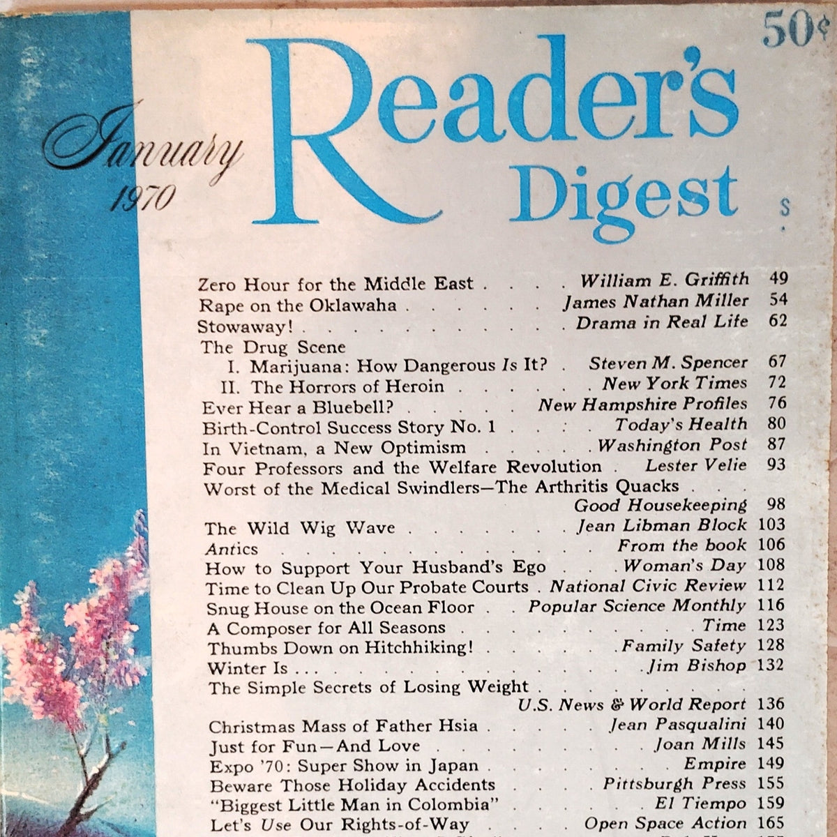 Reader's Digest January 1970 Vintage Magazine 50¢ Cover Tyrus Wong Art