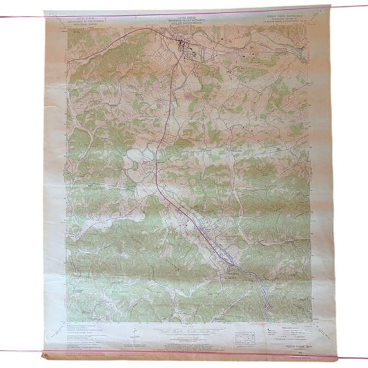 Vintage 1956/1970 Pigeon Forge, TN Topographic Map (TVA) USGS 27"x22"