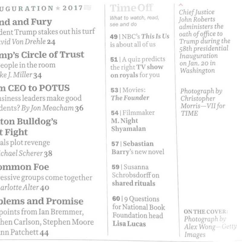 TIME Magazine January 30 2017 Donald Trump 45th President Inauguration Issue