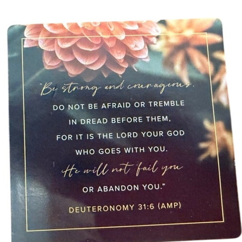 Christian Scripture Fridge Magnet Deuteronomy 31:6 Bible Verse Flower 3.5"