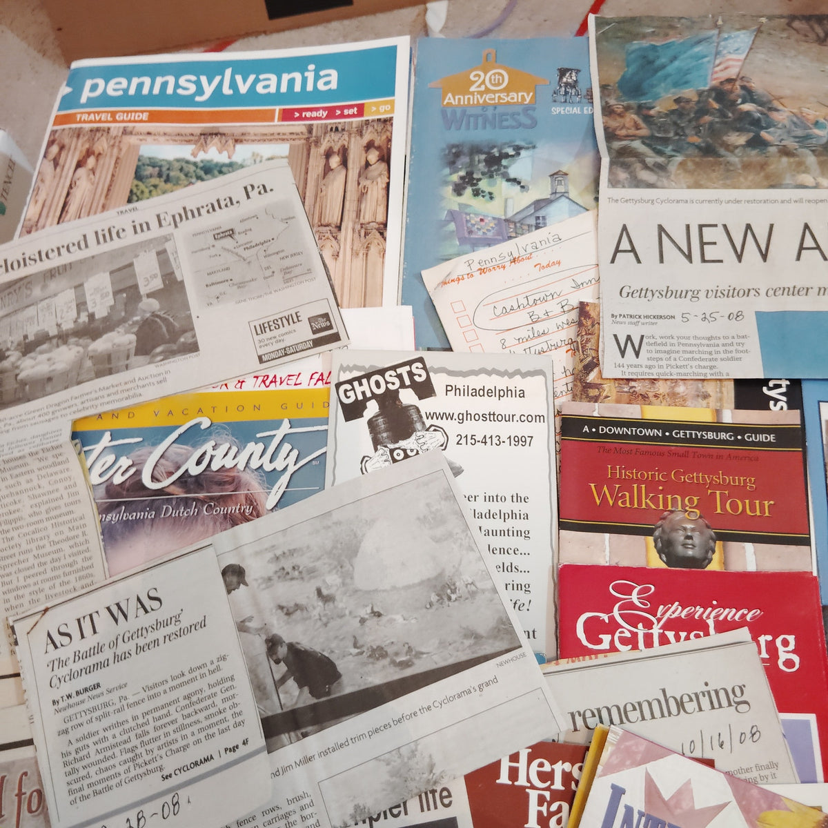 2006 Pennsylvania Amish Country Ephemera - Brochures, Maps, Guides, Postcards