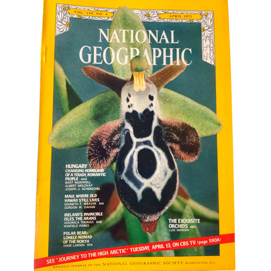 National Geographic Magazine April 1971, Hungary, Maui, Ireland, Polar Bears ...