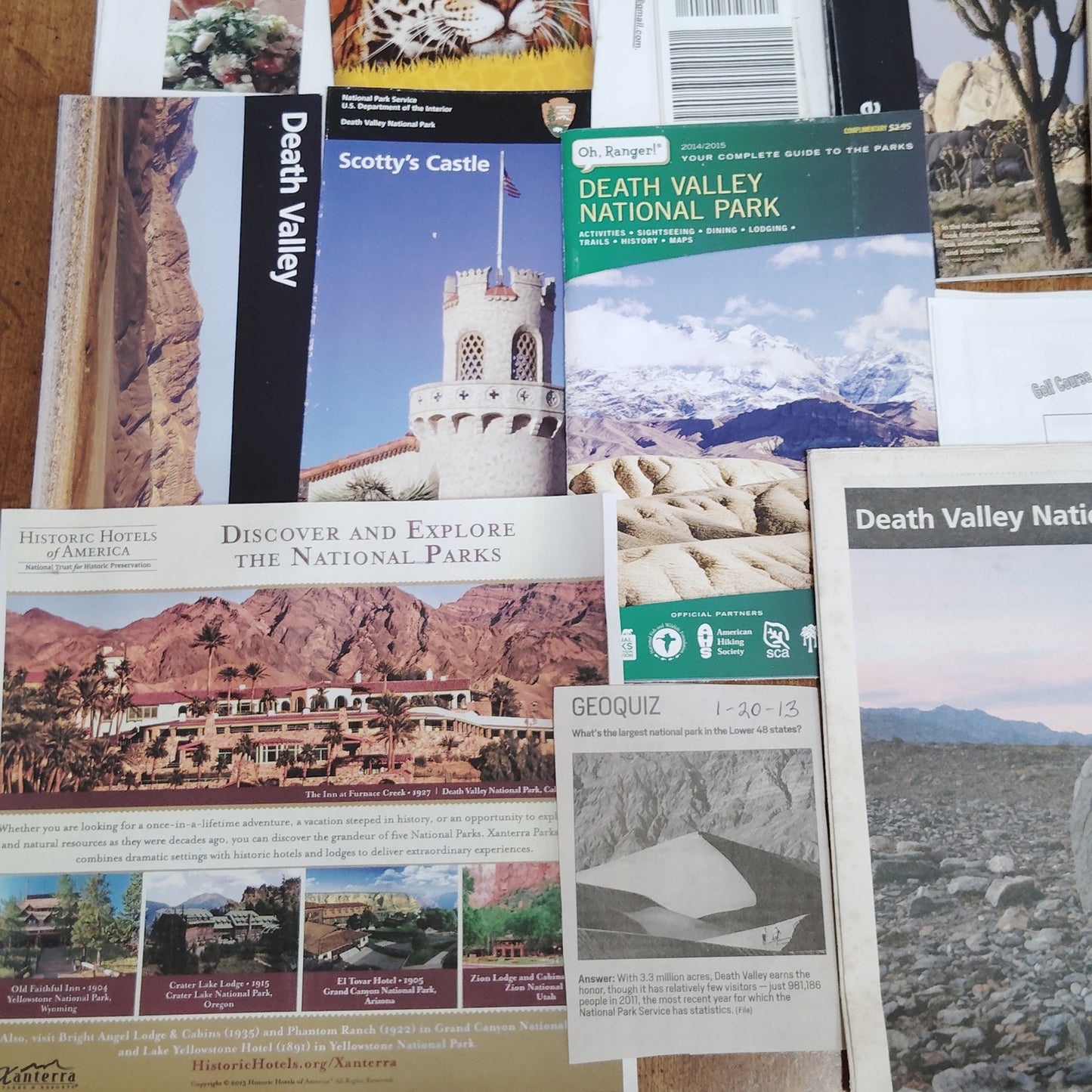 Death Valley & Palm Springs 2014 Travel Ephemera Lot - Vintage Brochures & Maps