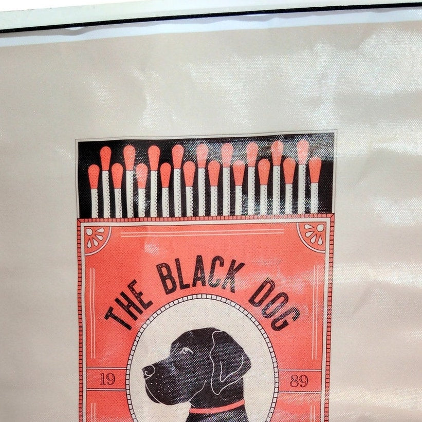 The Black Dog Restaurant & Pub Canvas Print  London England, Vintage Matchbox Design 12x16" Unframed