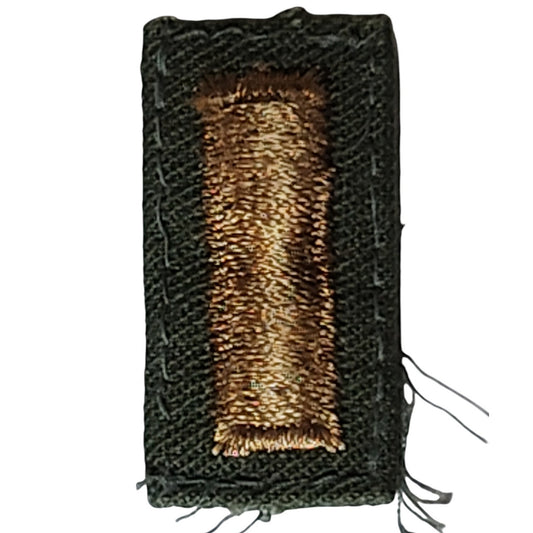 WWII US Army Service Bar Patch 1-Bar Gold Embroidered ODG Wool Sew-On ¾"x1⅜"