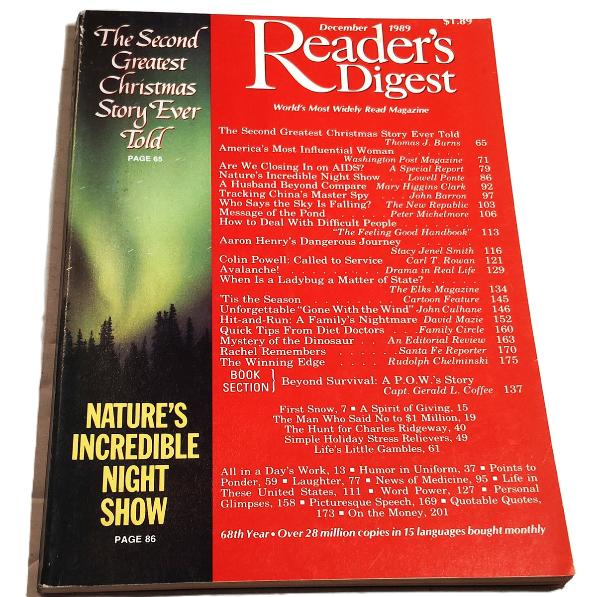 Reader's Digest December 1989 Vintage Magazine Back Issue Collectible Holiday