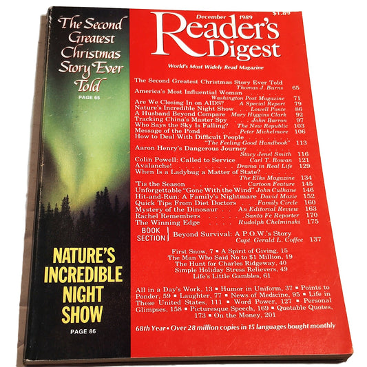 Reader's Digest December 1989 Vintage Magazine Back Issue Collectible Holiday