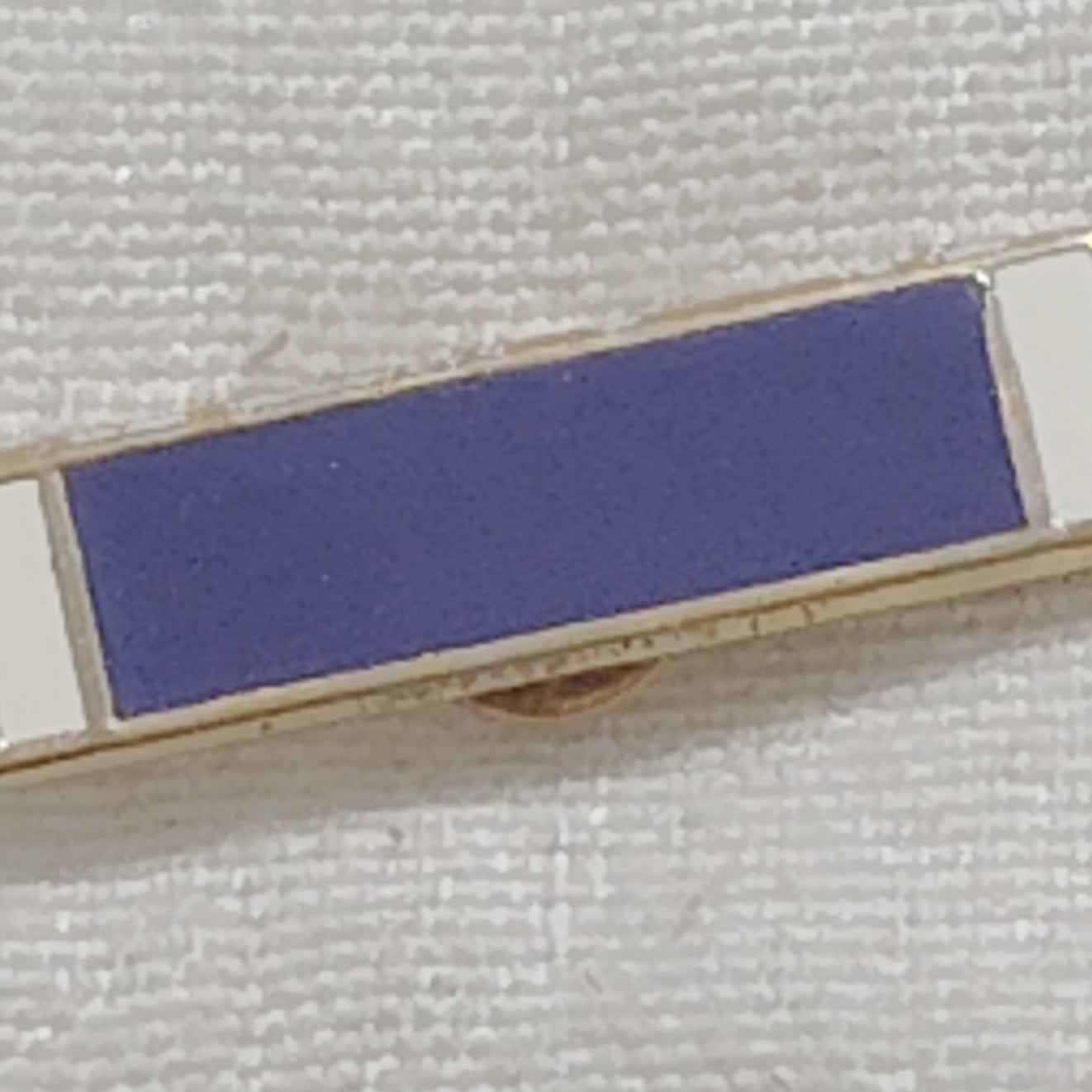 Mini Purple Heart Ribbon Novelty Pin 11/16" × 1/8" Gold Trim