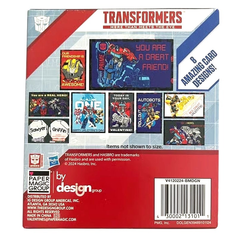 Transformers 26 Valentines Cards + 48 Heart Seals, Hasbro, Ages 3+, Great Crafts