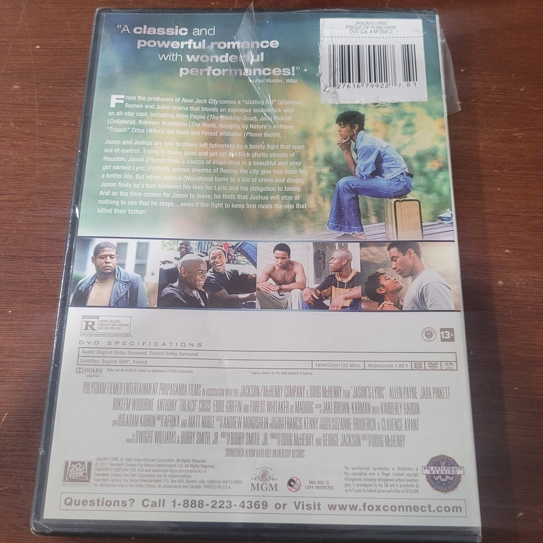 Jason’s Lyric DVD Romantic Drama Allen Payne Jada Pinkett Classic Love Story