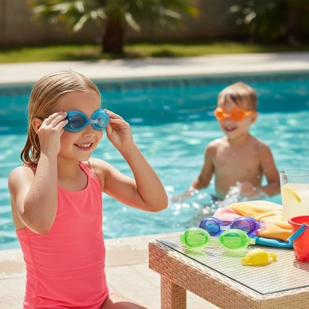 Swim Gear Child Goggles 4‑Pack – Adjustable, Latex‑Free, Ages 4+