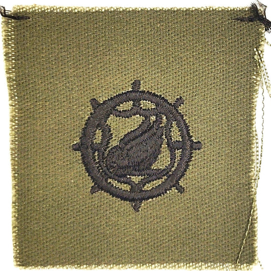 US Army Transportation Corps Subdued ODG Collar Patch 2" × 2‑1/8" Vintage NOS
