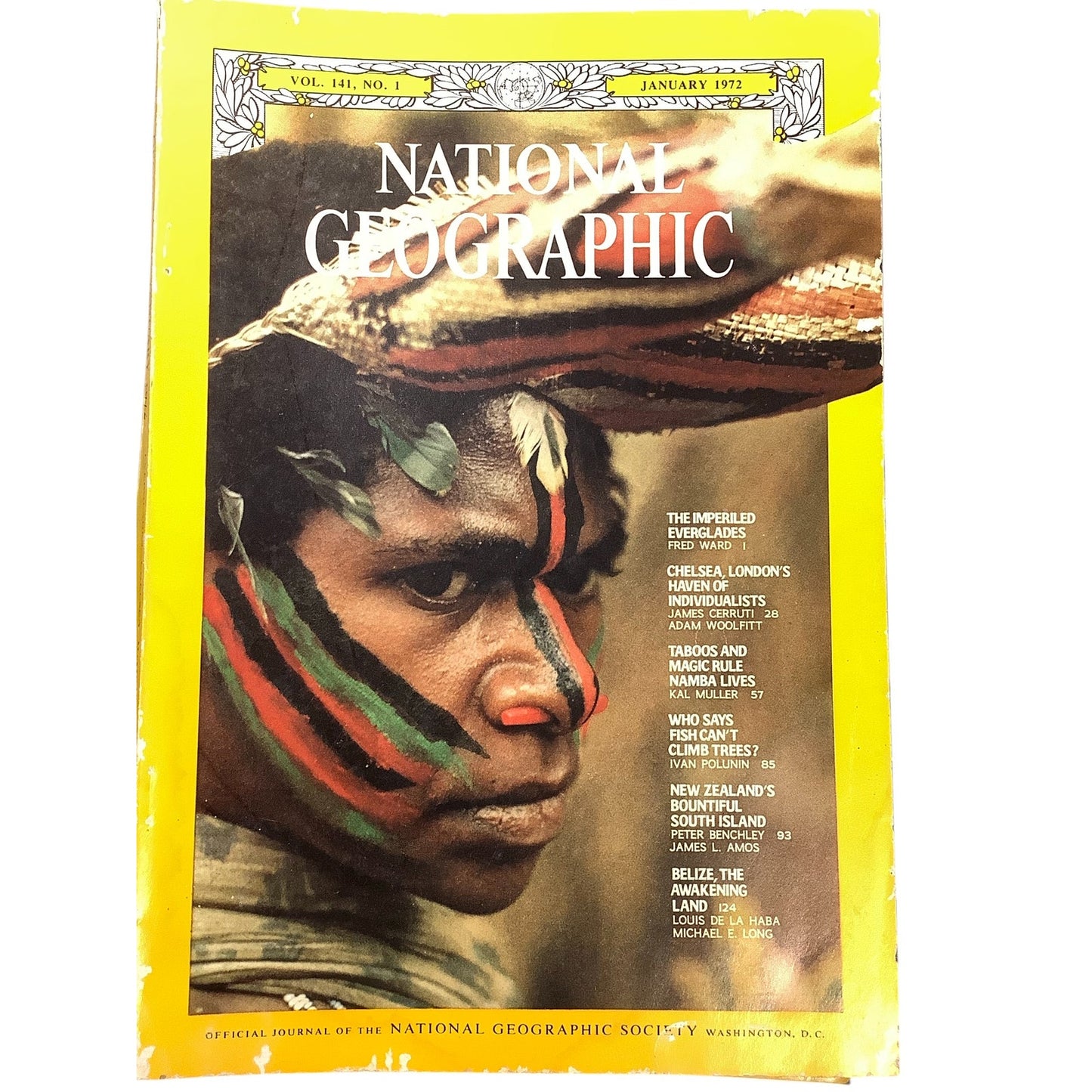 National Geographic Magazine January 1972, New Zealand, Belize, Everglades &More