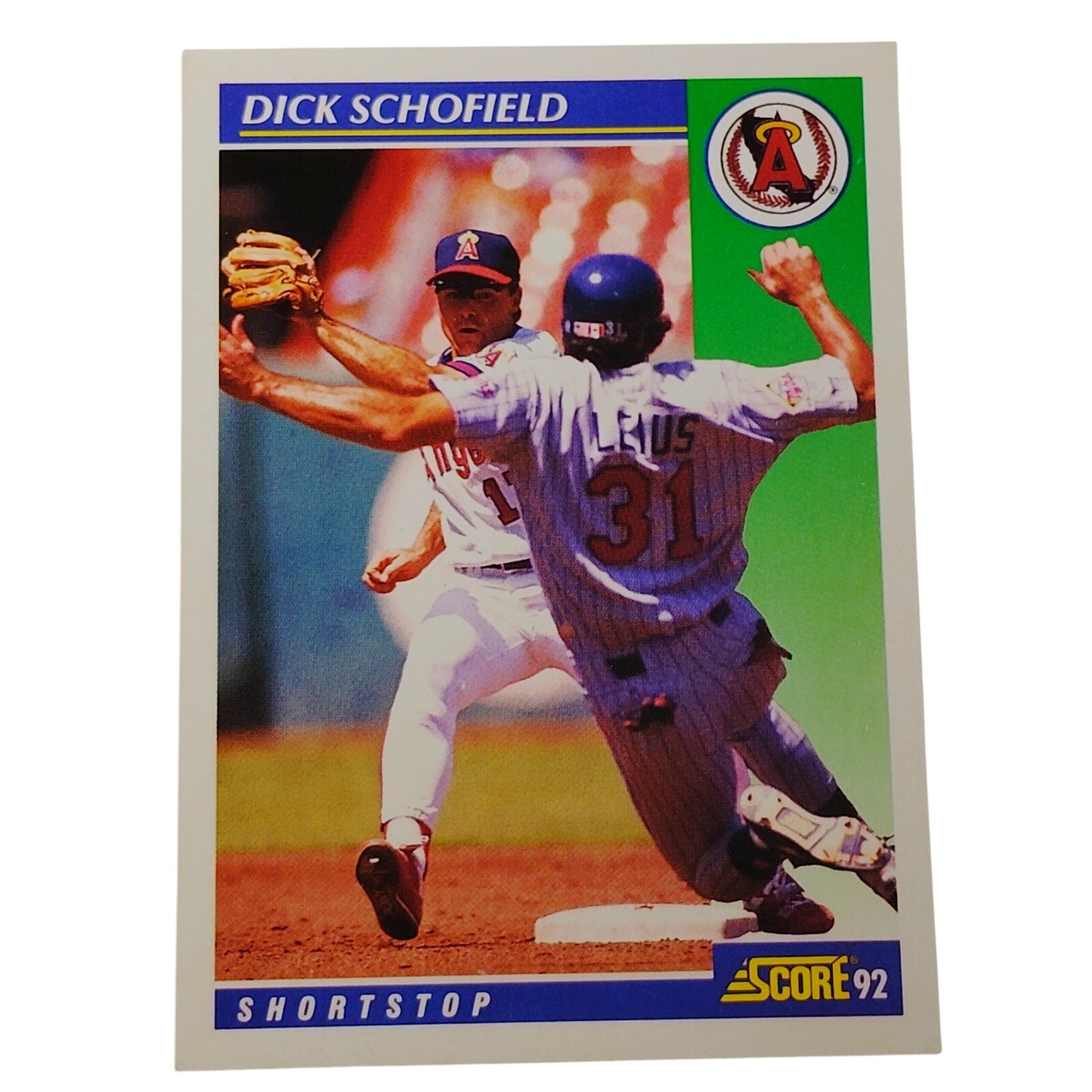 1992 Score Dick Schofield #552 California Angels Shortstop MLB Baseball NM