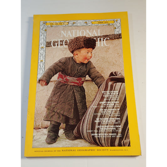 National Geographic Magazine – April 1972, Afghanistan, Wild Burros, Sea Snakes