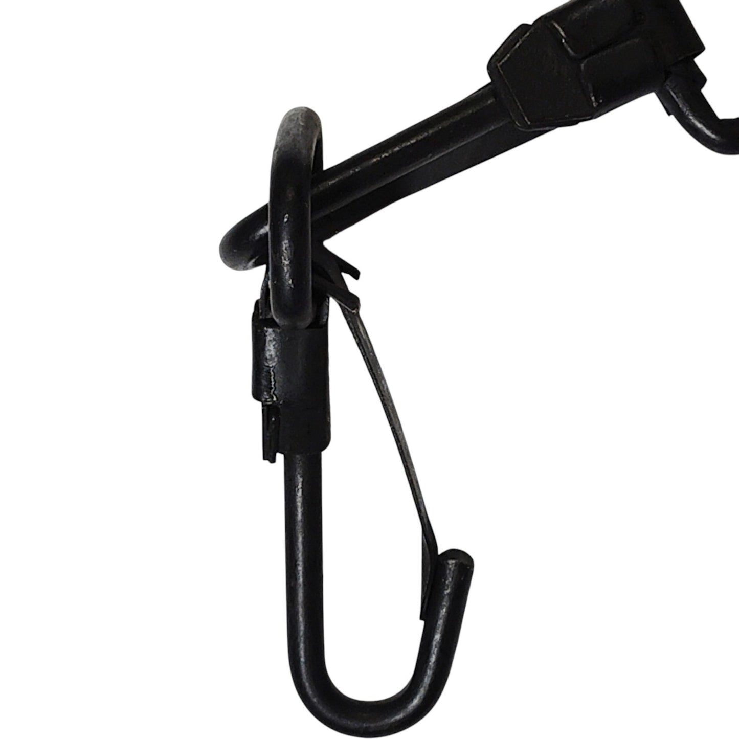 1 Pair – 1" Black Plated Metal Fixed Loop Snap Hooks, Military Surplus