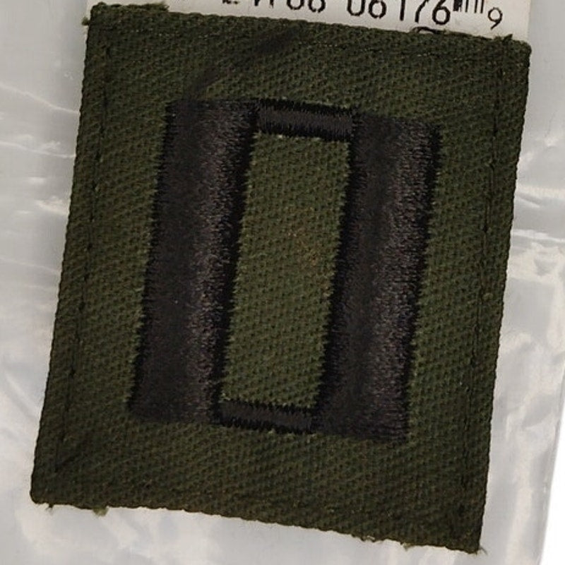 US Navy LT O‑3 Subdued OD Cap Device Patch 1‑3/4" × 1‑1/2" TE Sew‑On