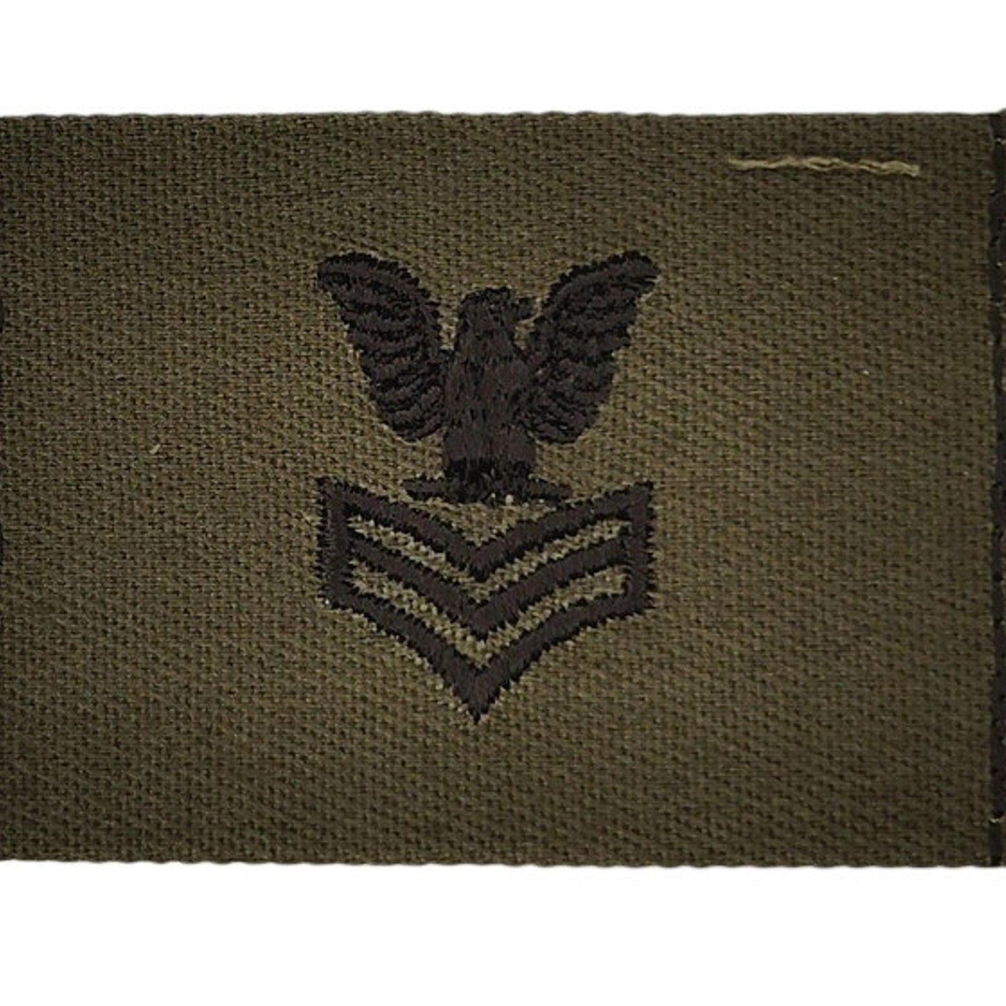US Navy PO1 E‑6 Subdued OD Rating Device Patch 2‑3/8" × 1‑3/4" Sew‑On Right Face