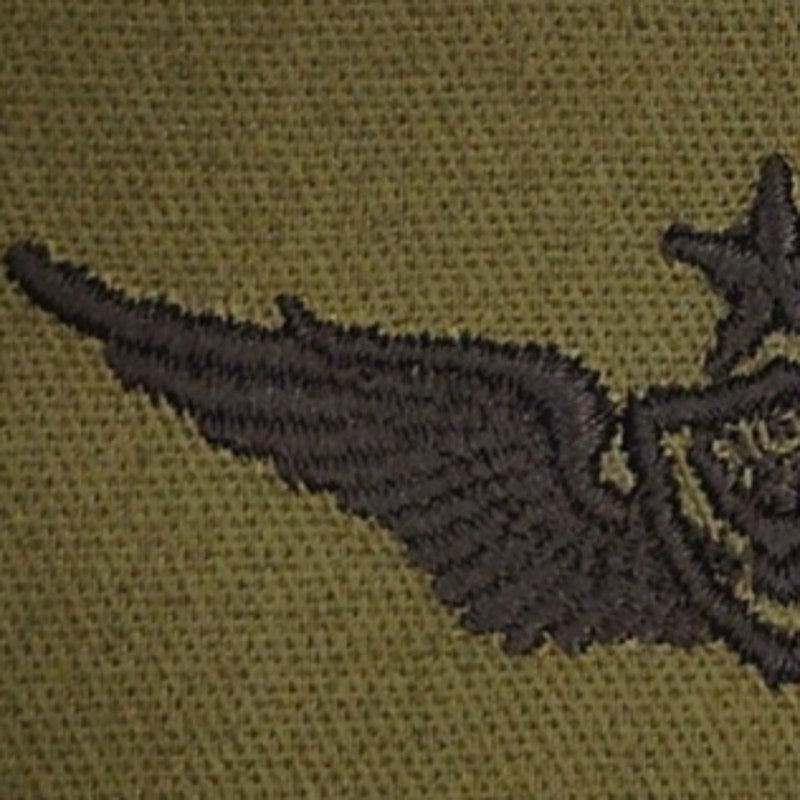 US Army Senior Aviator Subdued OD Green Badge Patch 3‑1/2" × 2" Sew‑On