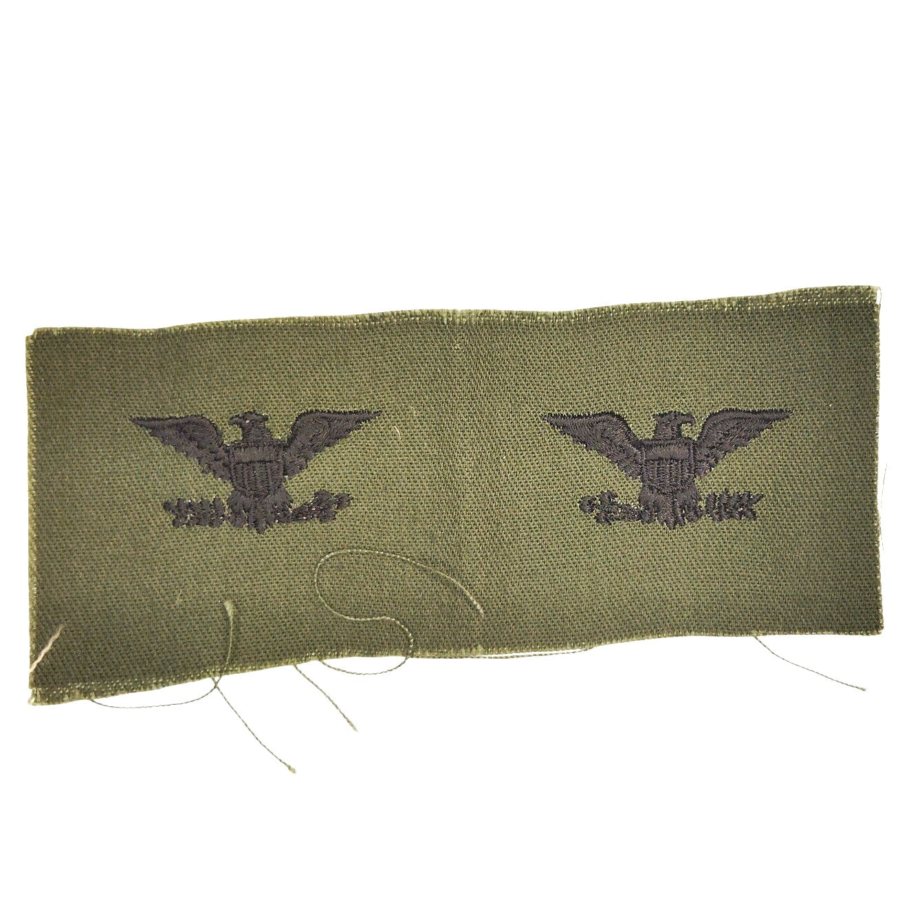 US Army USAF Colonel O‑6 Rank Patch Subdued OD Green 5" × 2" Pair