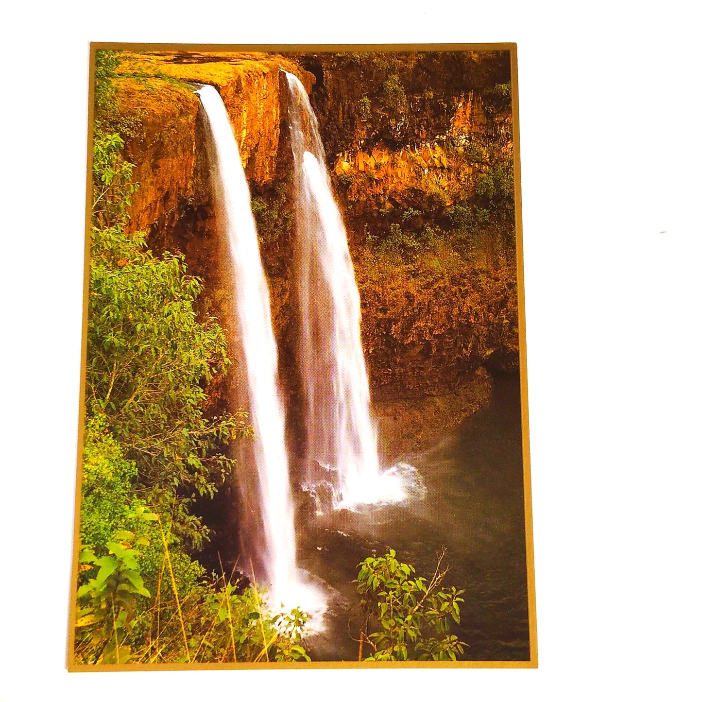 VTG Wailua Falls Kauai Hawaii Postcard Waimea Canyon on Back, 2004 NOS