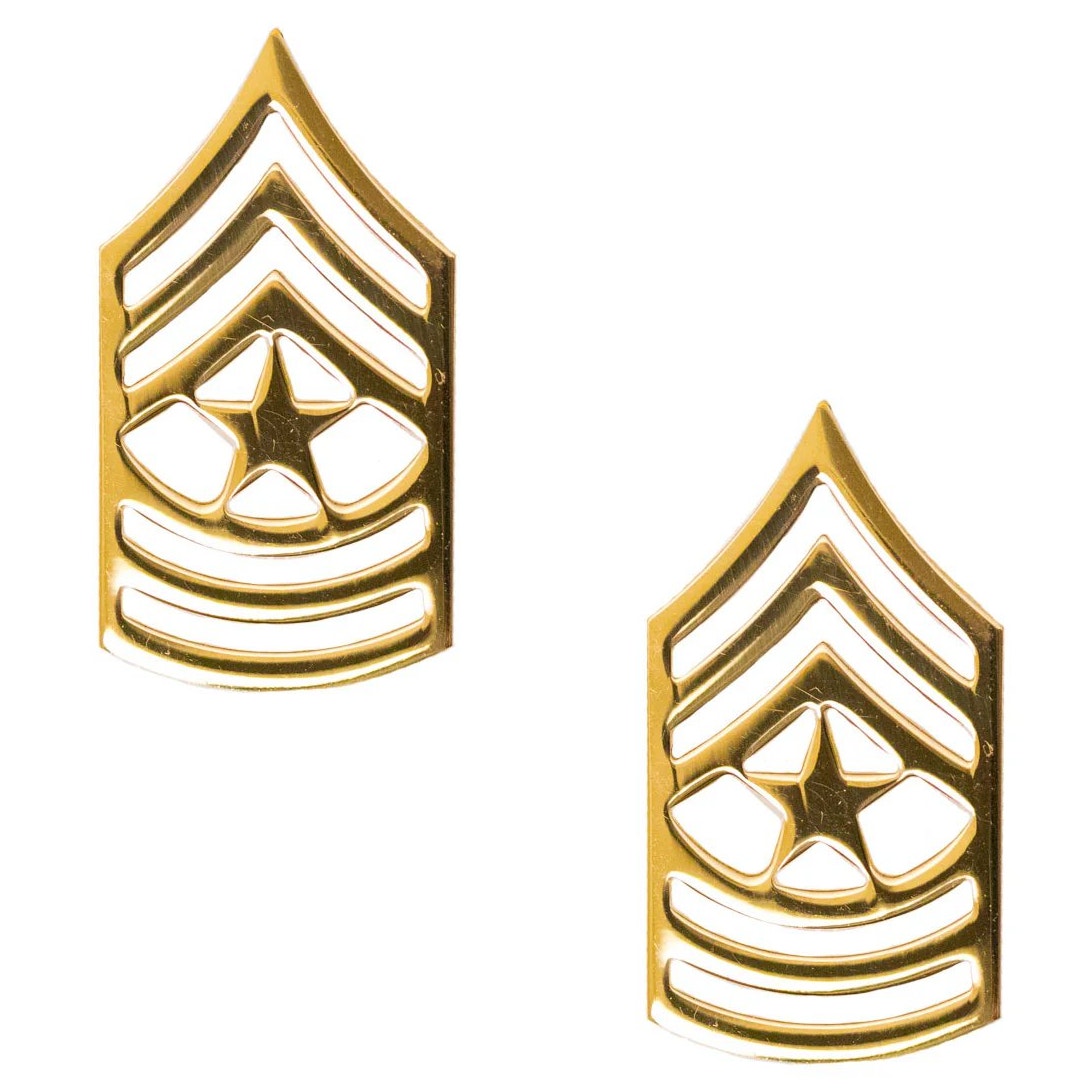 U.S. Army Sergeant Major E‑9 Metal Rank Insignia novelty Pins 13/16" × 1‑1/2"
