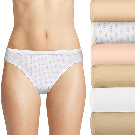 Hanes Ultimate Women’s Breathable Cotton Bikini Underwear 6‑Pack – Size 10/3XL