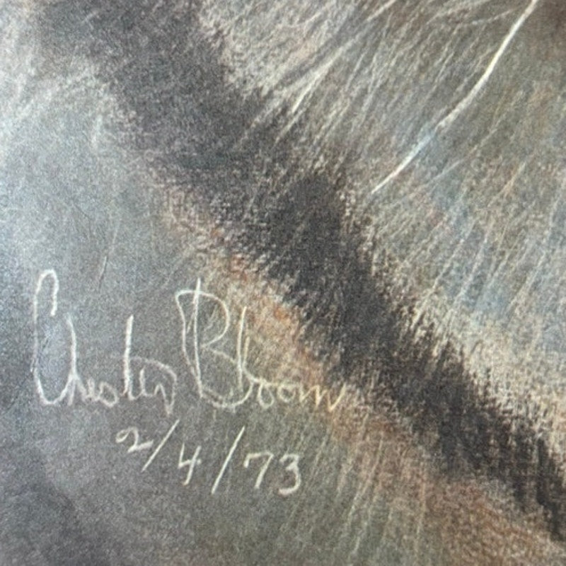 Vintage Charles Bloom Signed 1973 Tiger Art Print - 15.5" x 13" Brown & Orange