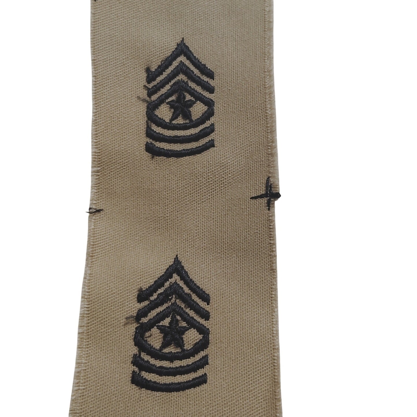US Army Sergeant Major SGM E‑9 Sew‑On Rank Strip, Brown Khaki DCU – 5‑1/2" × 2"