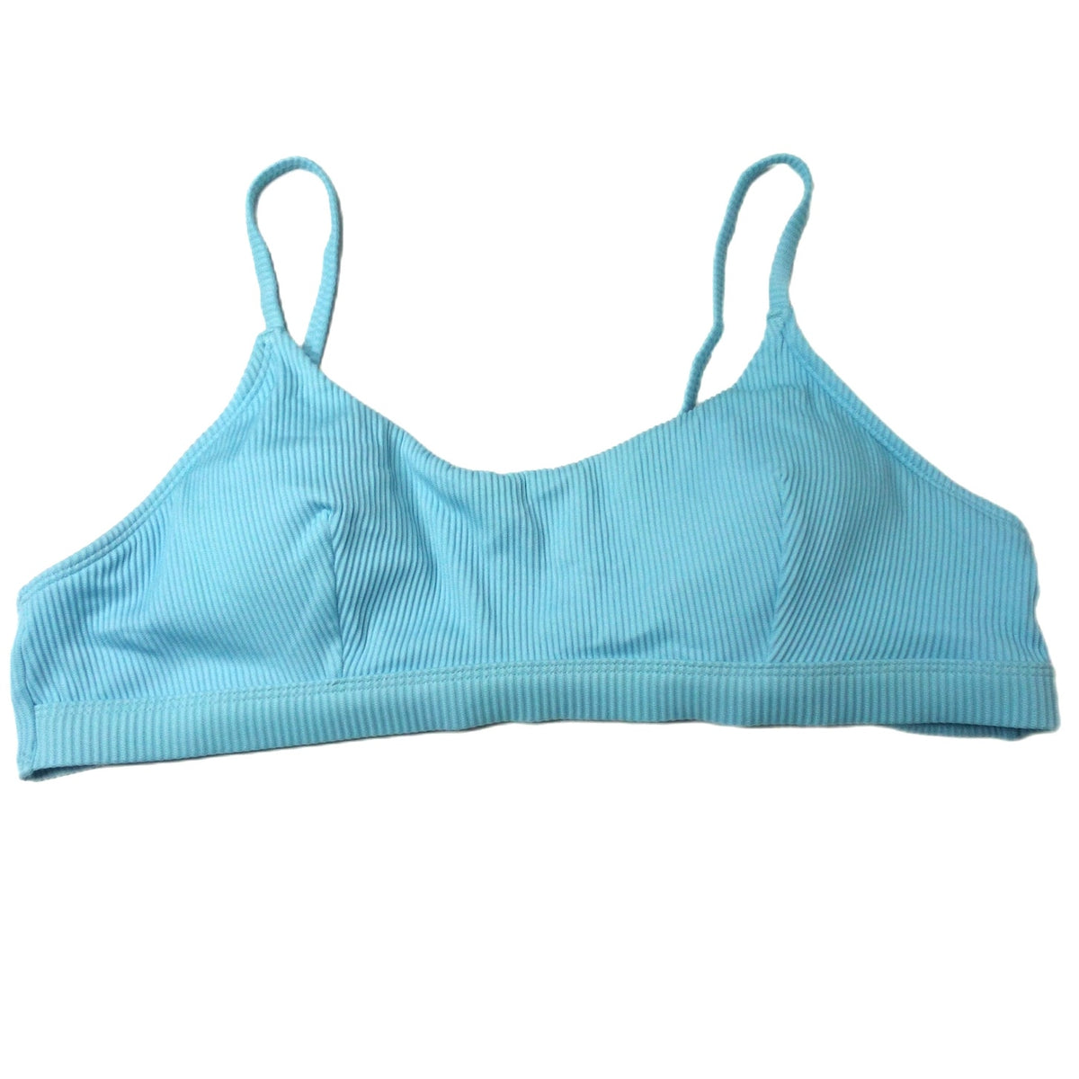 Cupshe Sky Blue Ribbed Bralette Bikini Top XL New with Tags V-Neck Swim