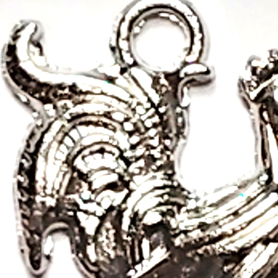 Silver Tone Rooster Charm 5/8" Farm Animal Pendant Jewelry Making Craft Supply
