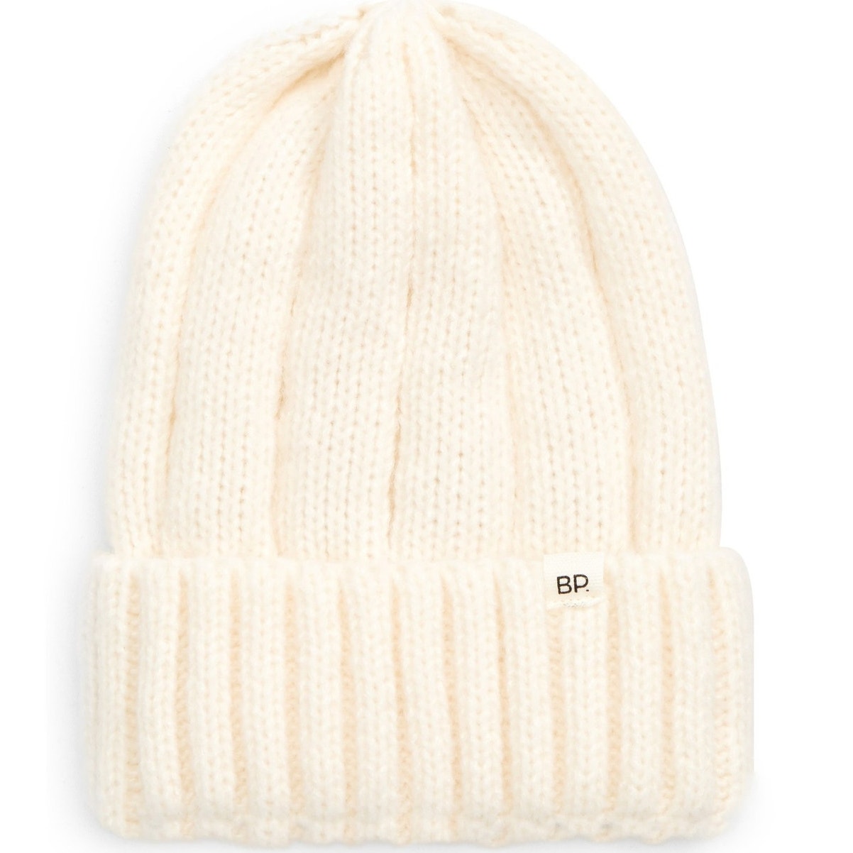 Nordstrom BP. Ivory Beanie Cap – One Size – Soft Stretch Knit, 100% Acrylic
