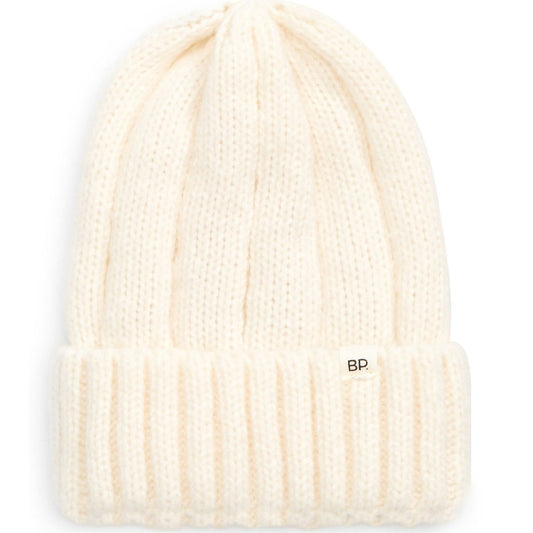 Nordstrom BP. Ivory Beanie Cap – One Size – Soft Stretch Knit, 100% Acrylic