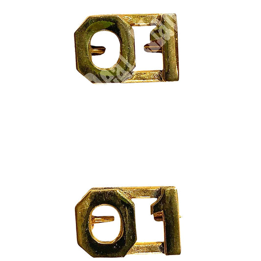 WWI Era Numeric "01", Brass Military C-Clasp Hat / Lapel / Collar Pins Set 3/8"H