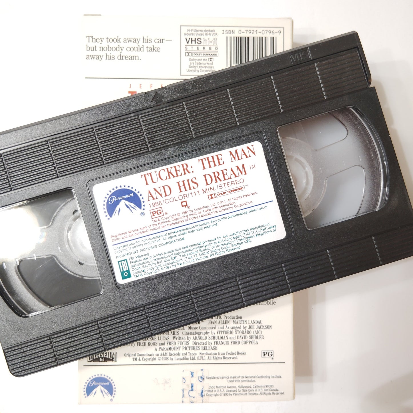 Tucker The Man and His Dream VHS 1988 Jeff Bridges Francis Ford Coppola Drama