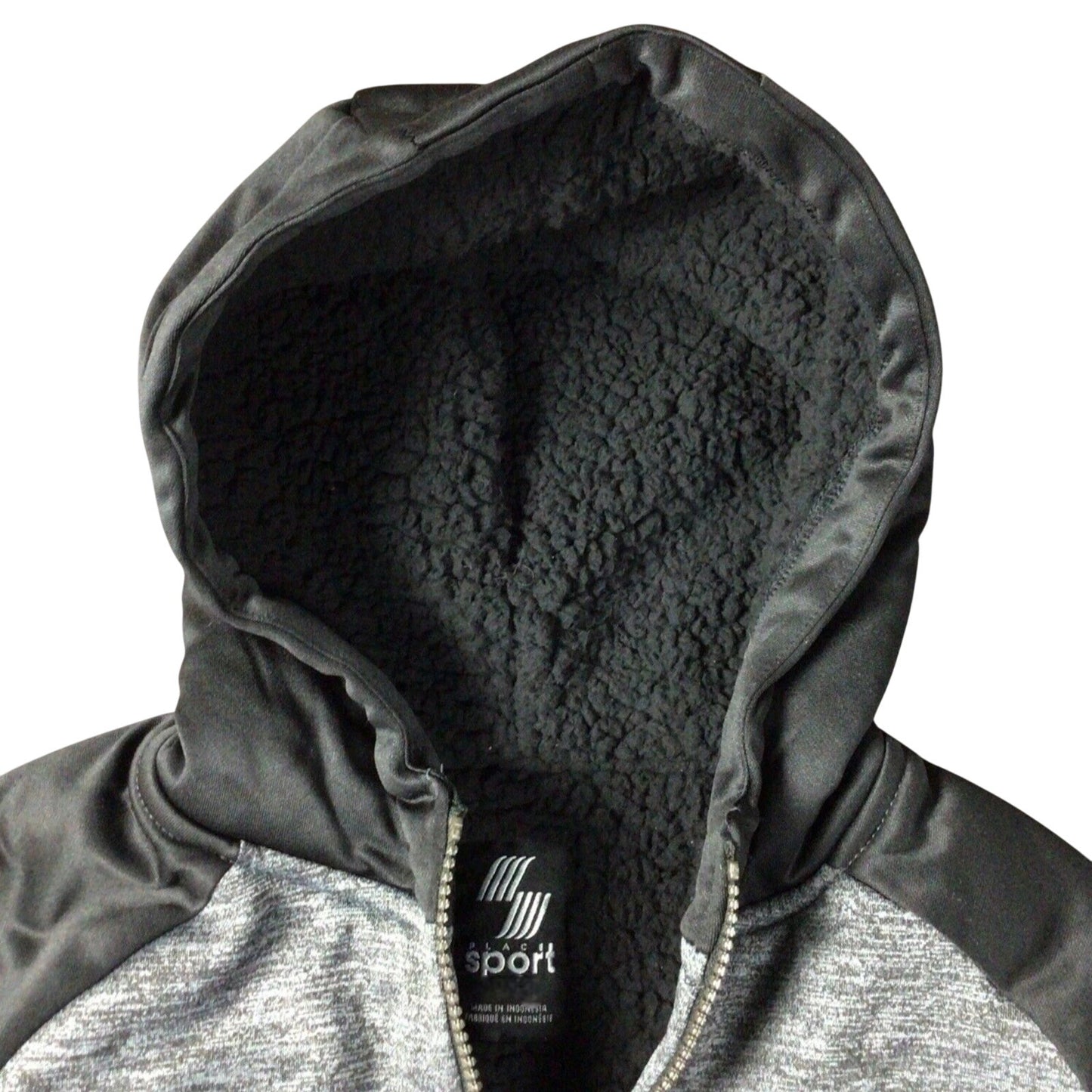 Children’s Place Sport Marled Sherpa Fleece Zip Up Hoodie, LRG 10/12 Fin Gray