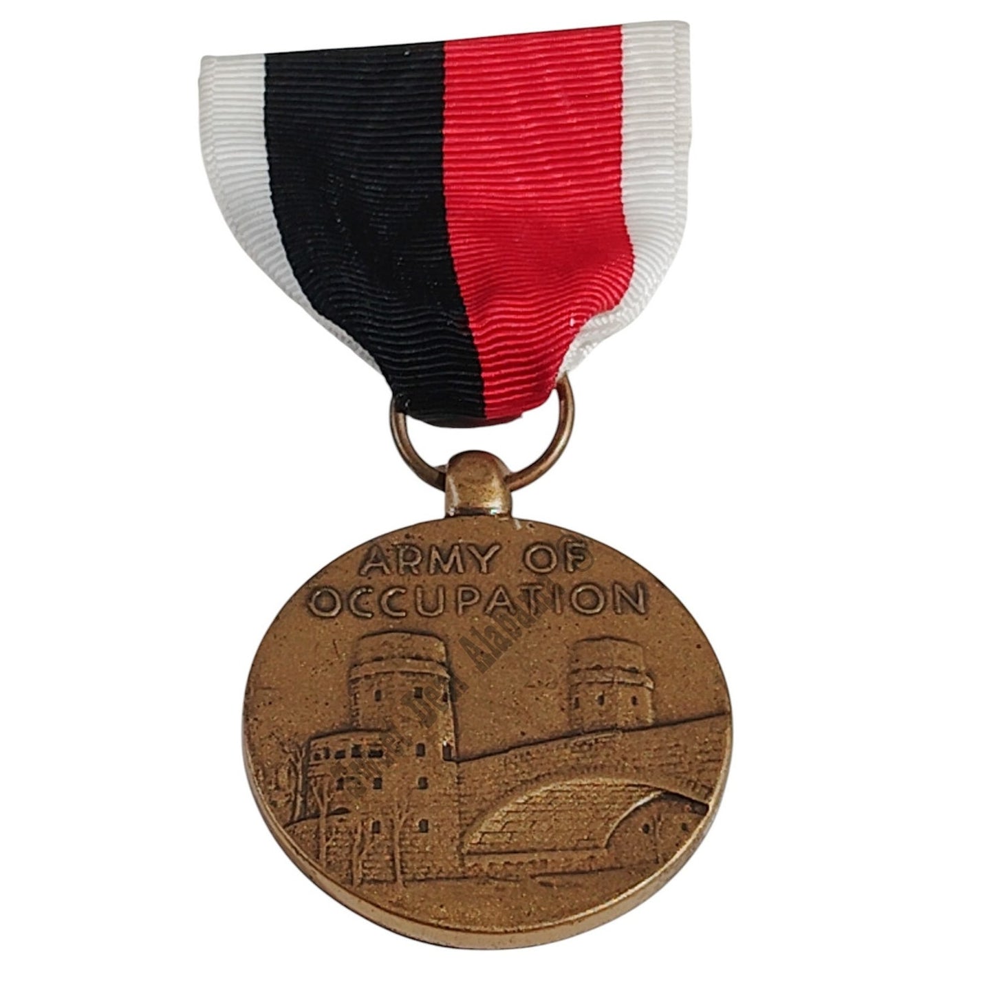 1945 Army of Occupation Service Medal w/ Pinback, 1-1/4"D Medal x 3"H Overall