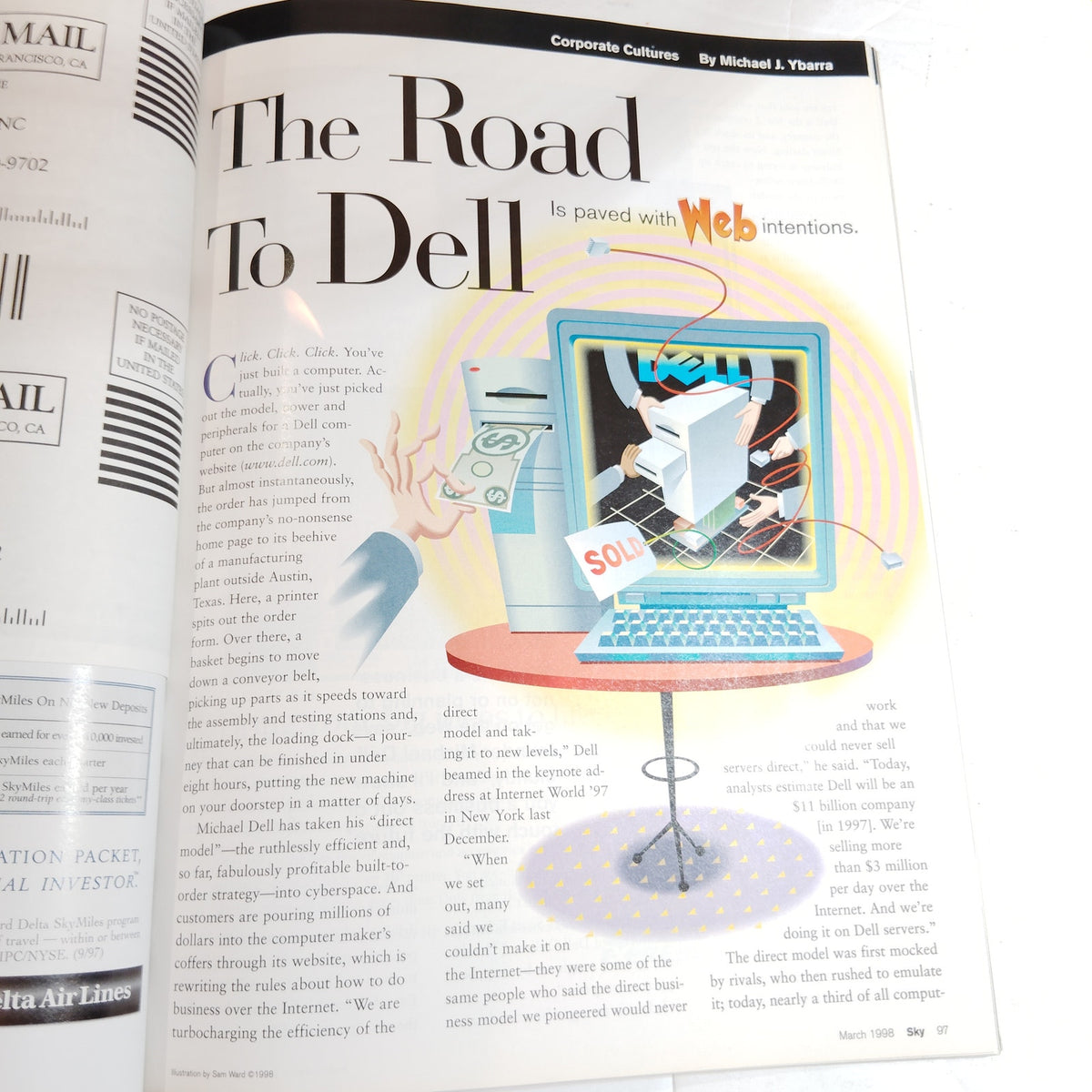 Delta Sky In-Flight Magazine - March 1998 - Charleston & Travel