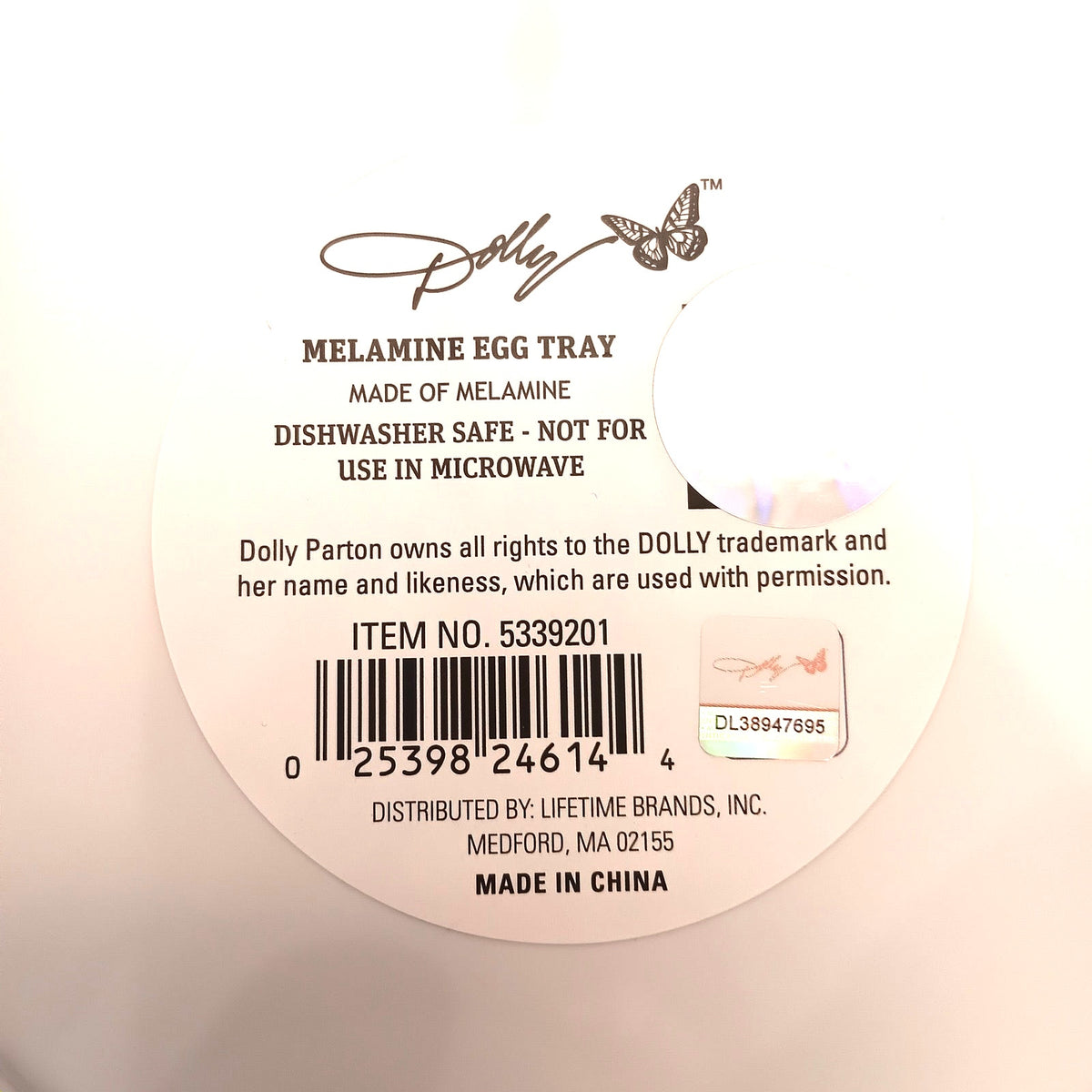 Dolly Parton Spring Melamine Egg Tray - White & Pink Floral Scalloped Design