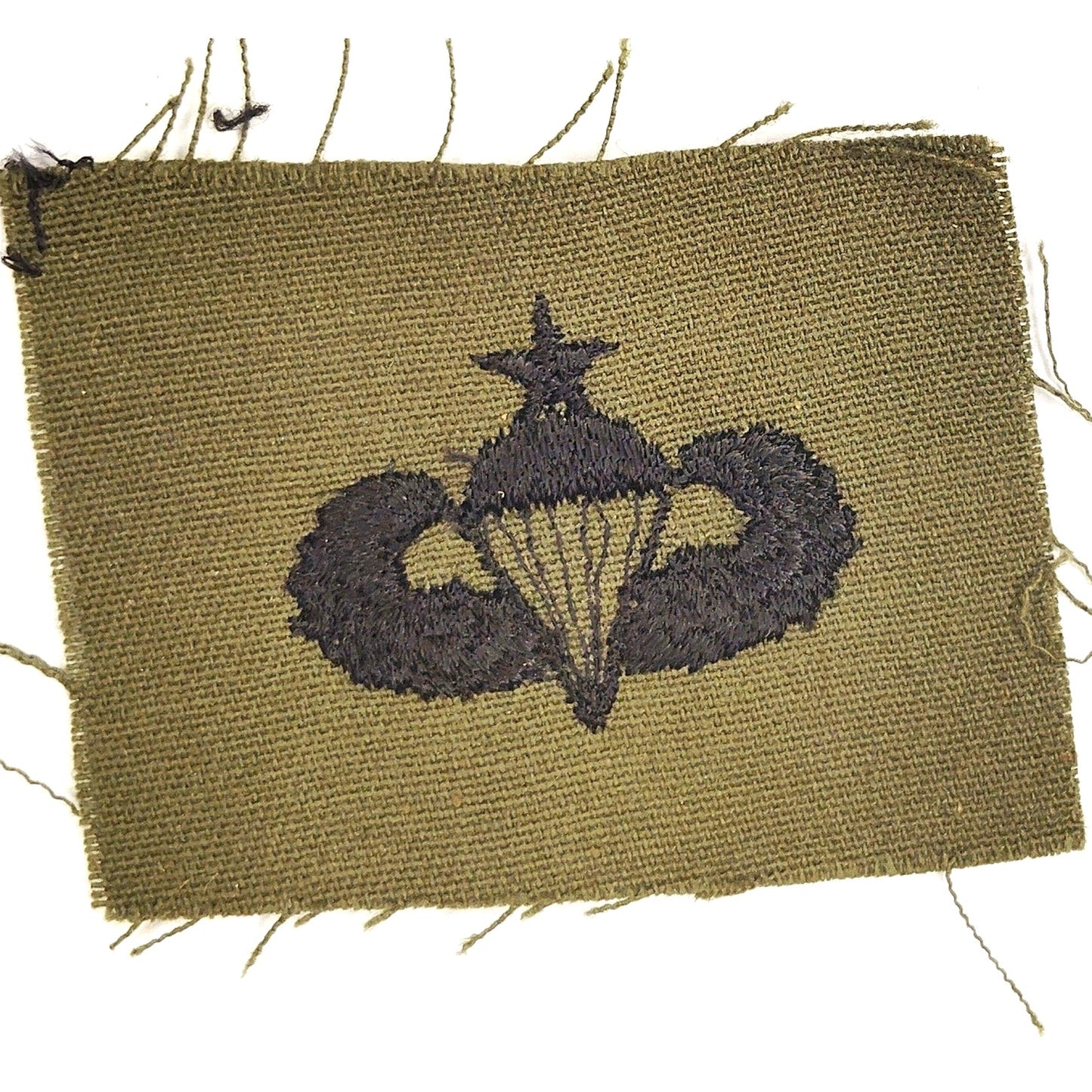 US Army Senior Parachutist Badge Patch Subdued ODG 2‑1/2" × 2" BDU Sew‑On NOS