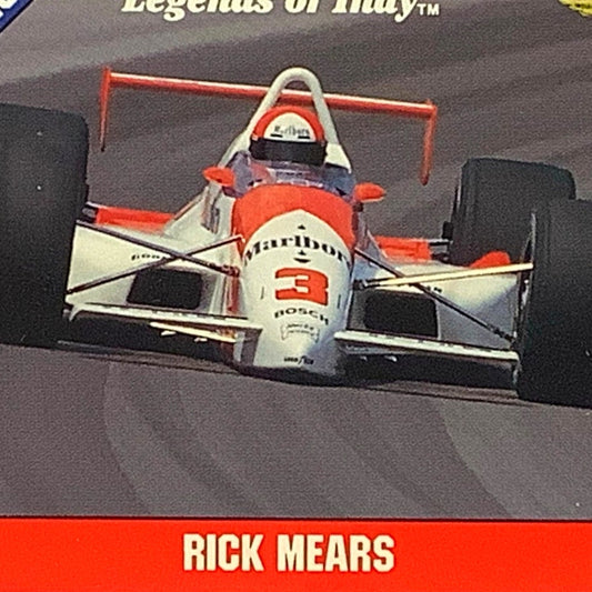 Rick Mears 1st Place Indy Finish, 1991 Action, 1992 Legends of Indy, Card 2 NM+
