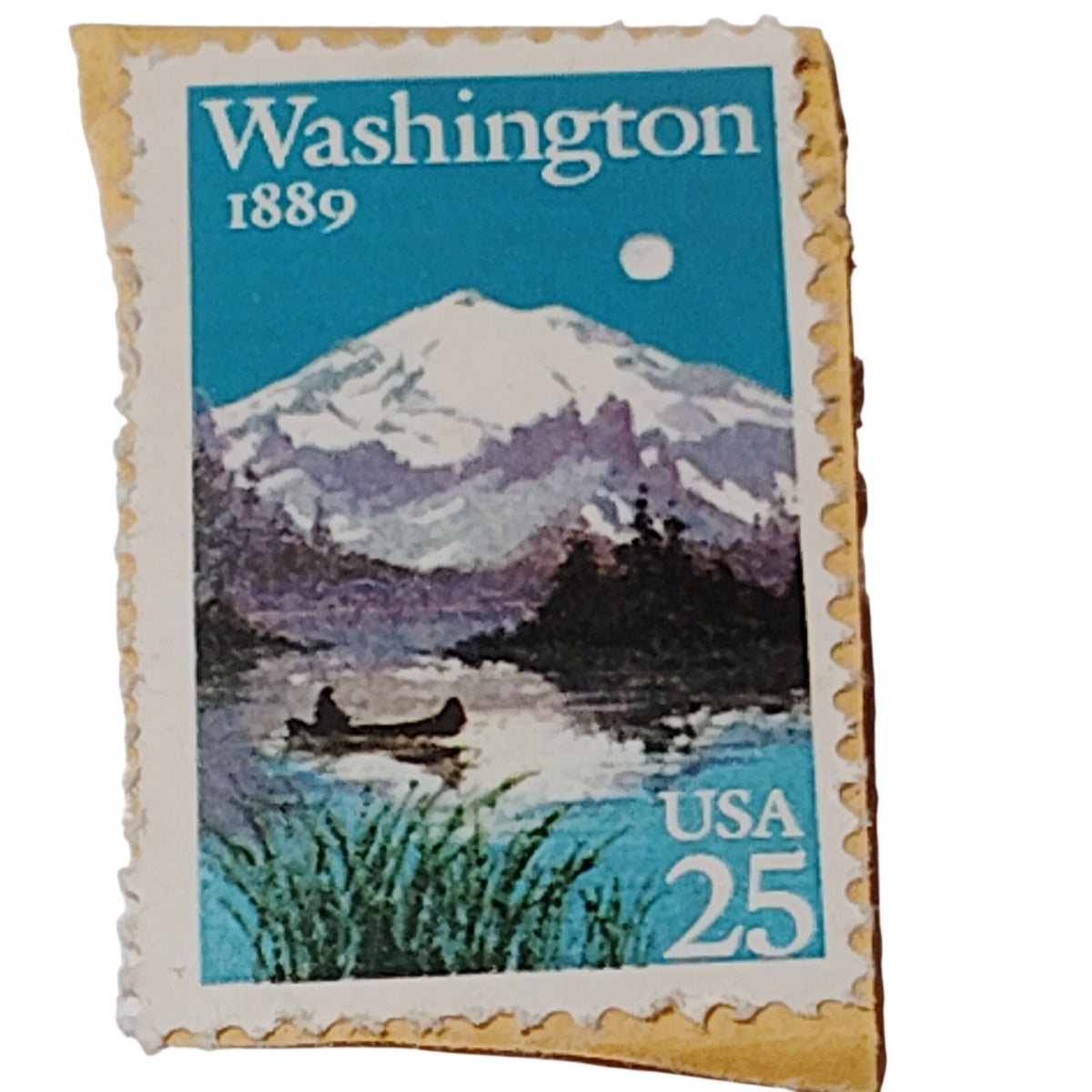 1989 Washington Statehood 25 Cent USPS Postage Stamp - Blue & White Scenery