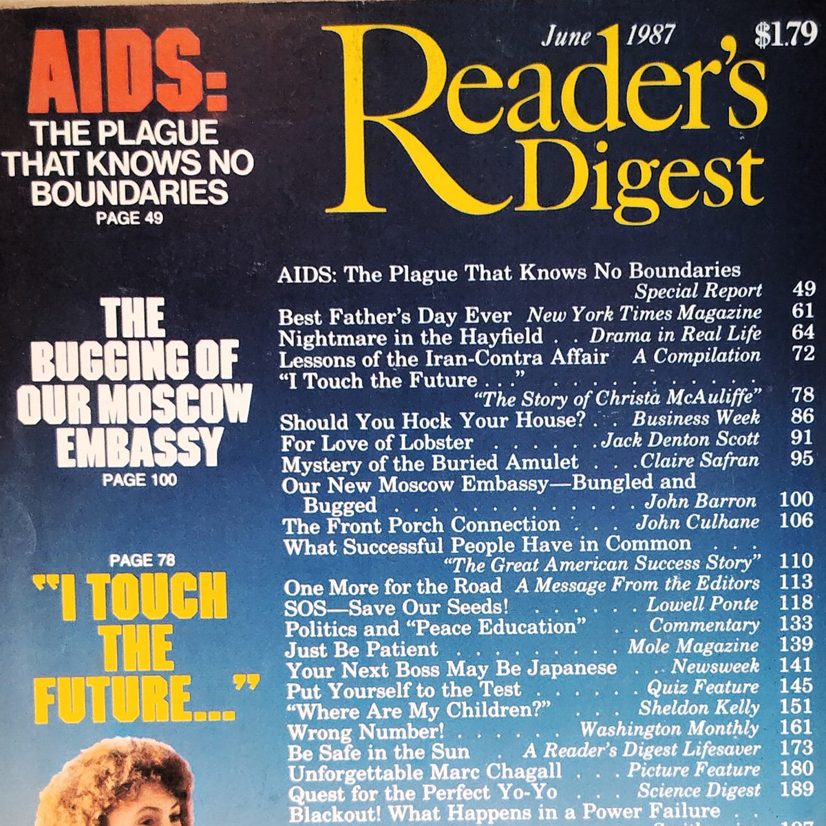 Reader's Digest June 1987 Vintage Magazine - Marc Chagall, AIDS Plague