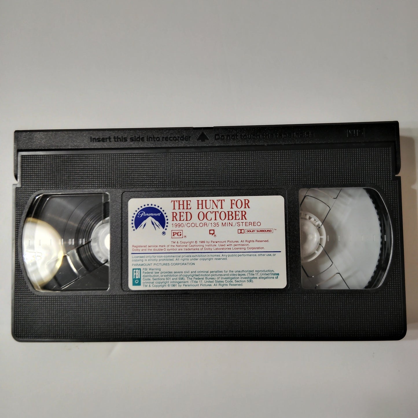 The Hunt for Red October VHS 1990 Alec Baldwin Sean Connery Paramount Thriller
