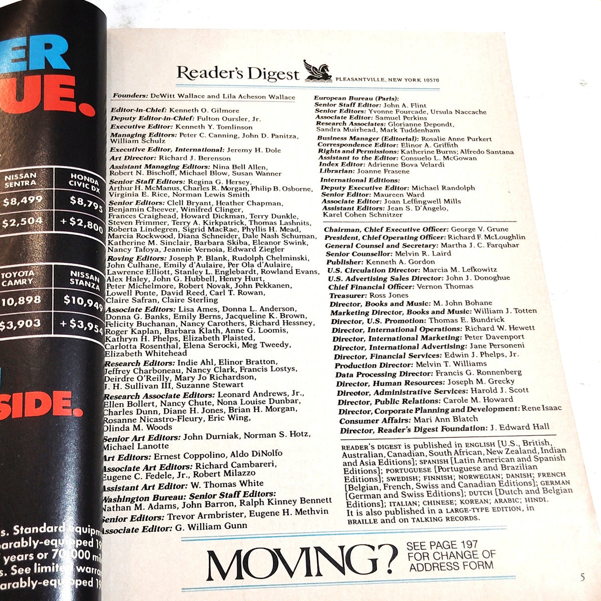 Vintage Reader's Digest Magazine January 1988 Thunderbirds Cover Back Issue