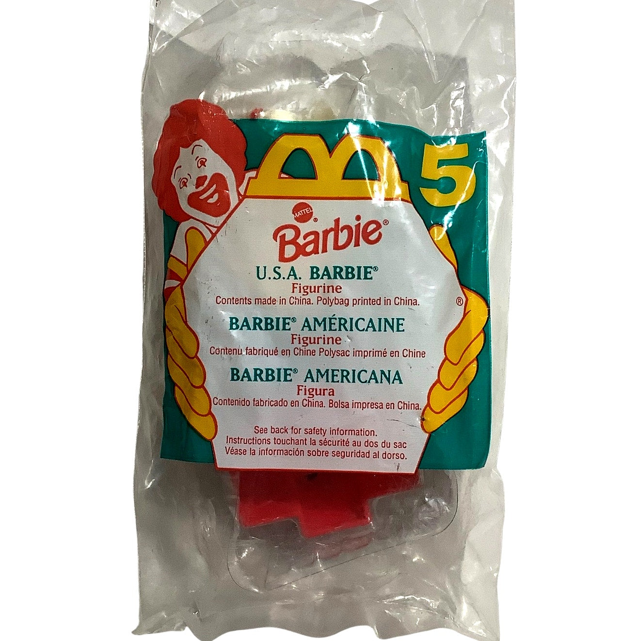 U.S.A. Barbie Collectible Figure, McDonald's 1995 Happy Meal Toy, NIP