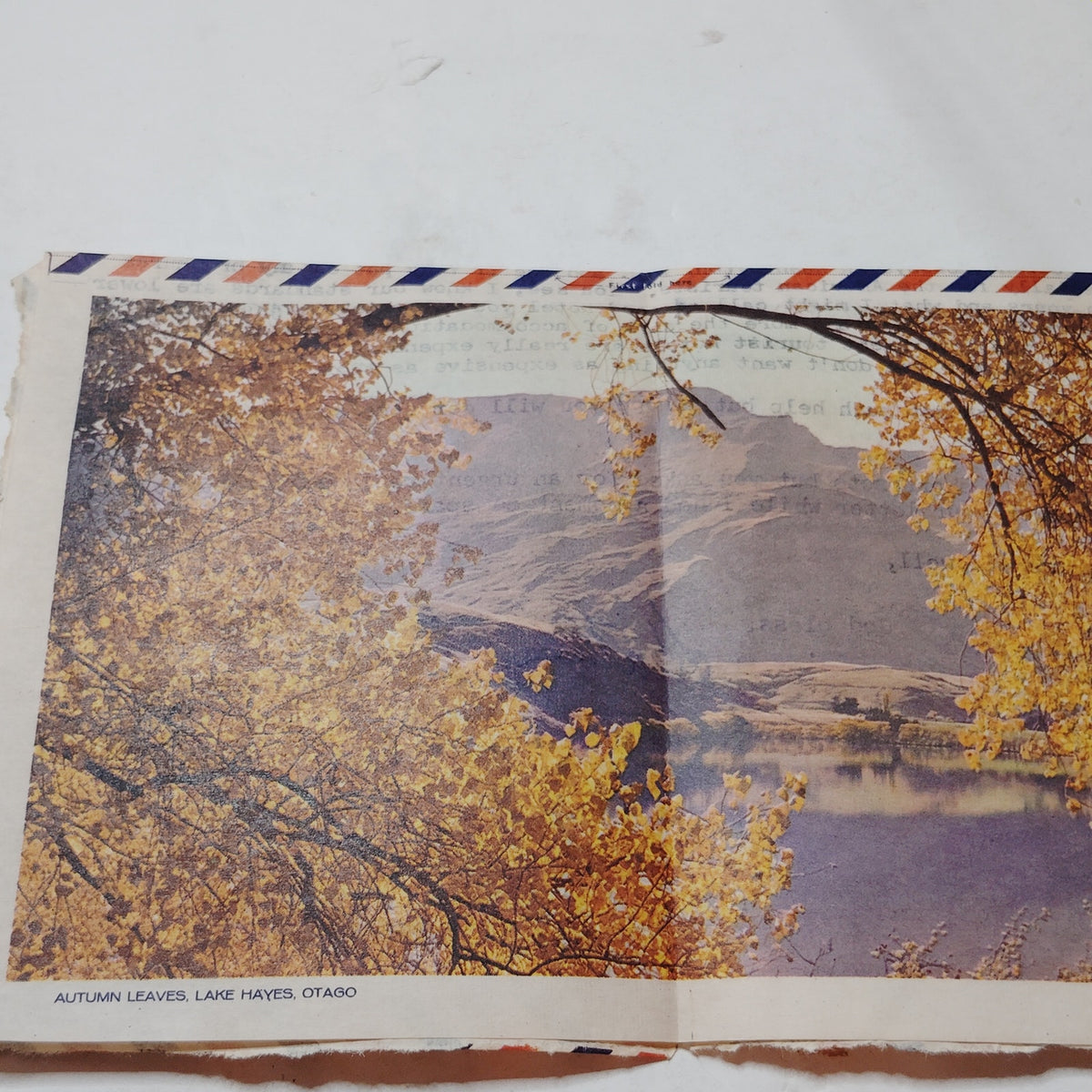 Vintage 1968 New Zealand Airmail Aerogramme Cover Lake Hayes Otago Philatelic