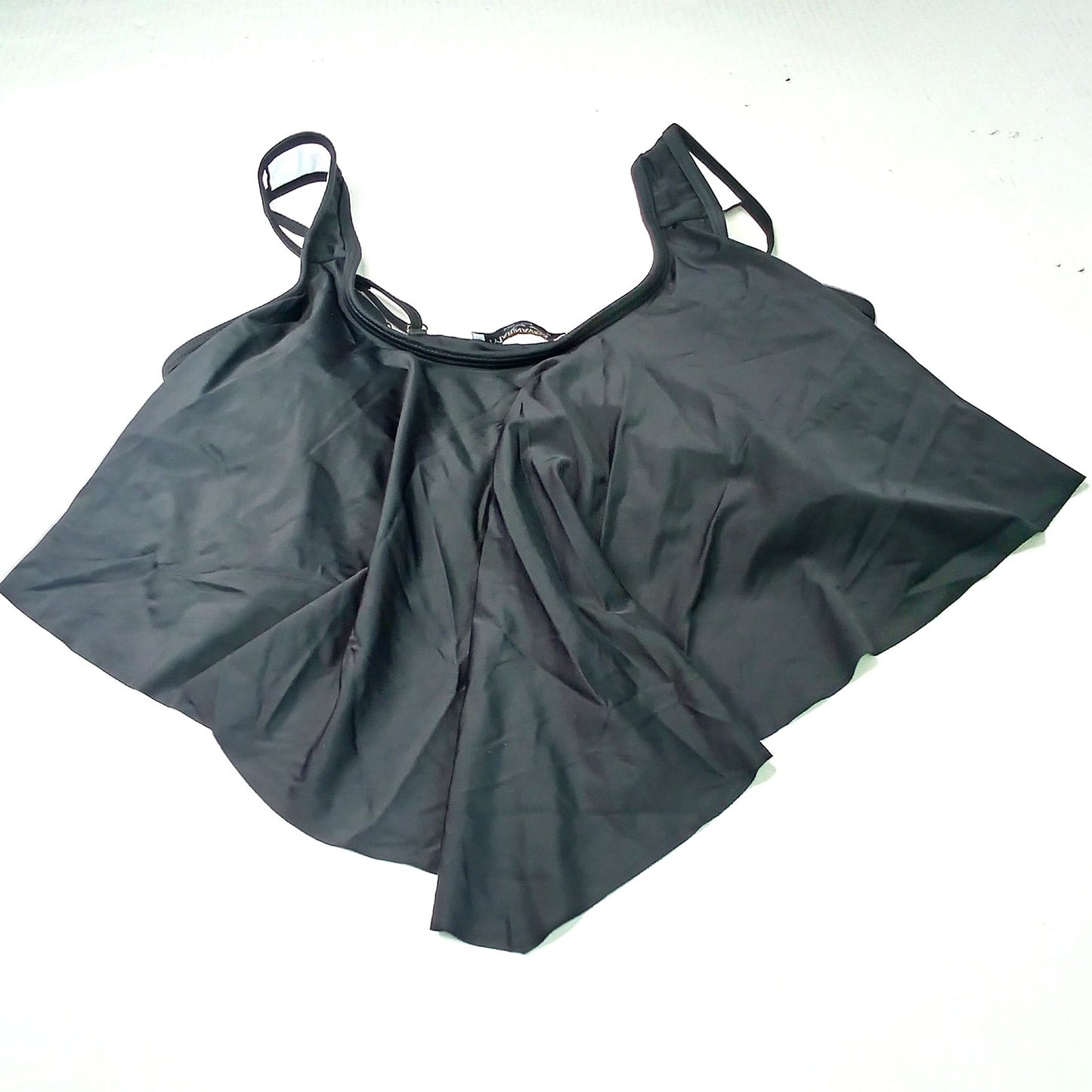 Marinavida Black Flounce Tankini Swim Top Women’s Medium Layered Ruffle NWT