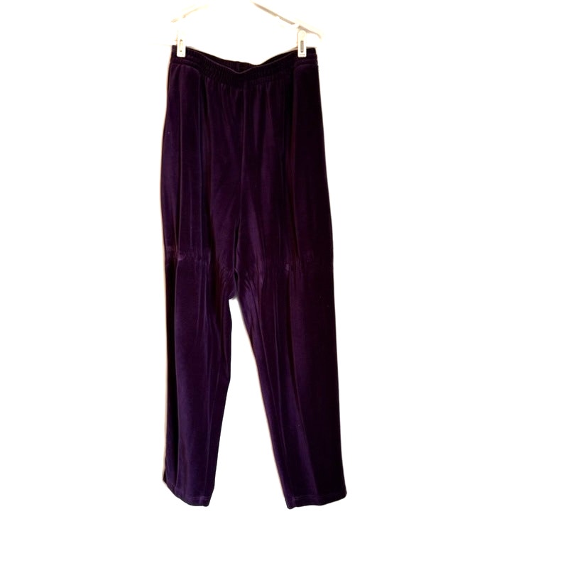 Appleseed's Women's 2-Piece Wine Velour Sweat Set Top & Pants L Purple